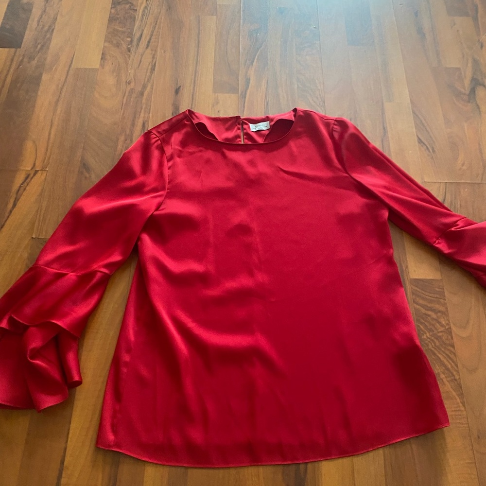 Satin red blouse